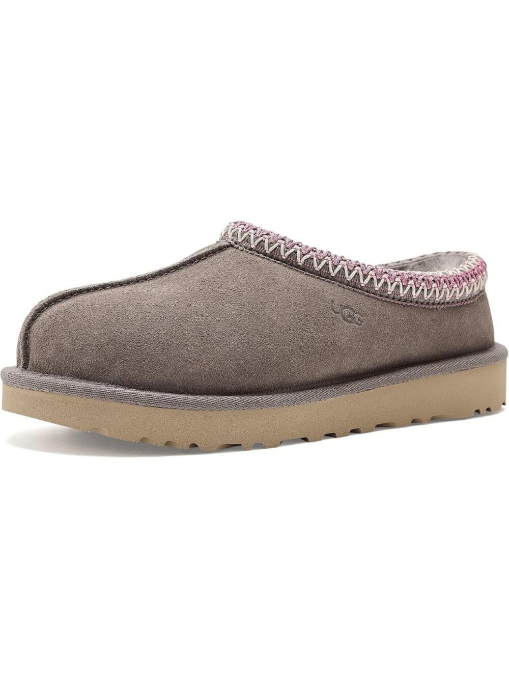 Womens Stormy Grey Suede UGG Tasman II Slipper Heat Embossed Braided Slippers